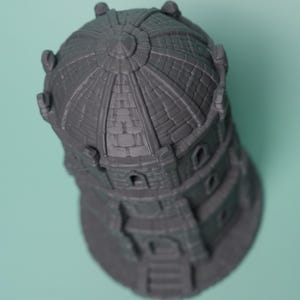 Domed Fantasy Tower Terrain - Unpainted PLA RPG Building image 2