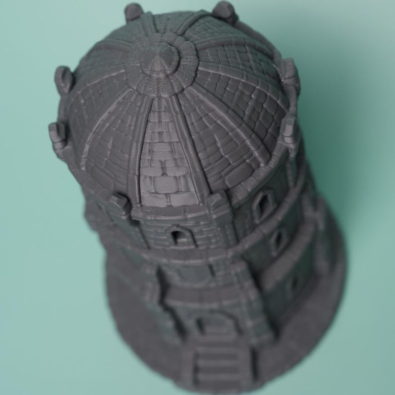Domed Fantasy Tower Terrain - Unpainted PLA RPG Building image 2