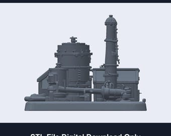 Alien Wars Tabletop Gas Refinery STL - Sci-Fi Industrial Terrain