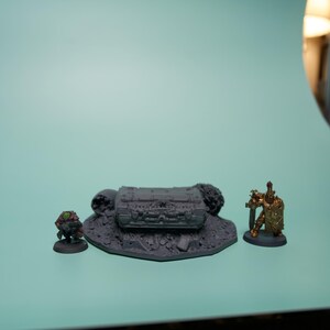 Crashed Craft Terrain - Low Hull Unpainted PLA Sci-Fi Wreck image 8