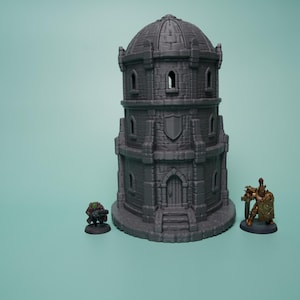 Domed Fantasy Tower Terrain - Unpainted PLA RPG Building image 6