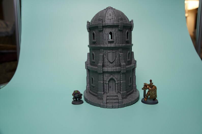 Domed Fantasy Tower Terrain - Unpainted PLA RPG Building image 6