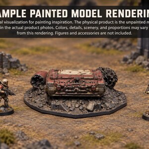 Crashed Craft Terrain - Low Hull Unpainted PLA Sci-Fi Wreck image 3