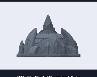 Alien Wars Tabletop Shield Generator House STL - Sci-Fi Building Terrain