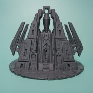 Sci-Fi Monument Terrain - Unpainted PLA Tabletop Centerpiece image 1