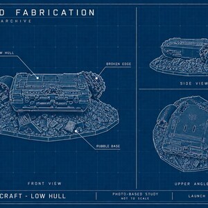Crashed Craft Terrain - Low Hull Unpainted PLA Sci-Fi Wreck image 7