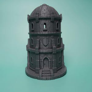 Domed Fantasy Tower Terrain - Unpainted PLA RPG Building image 1