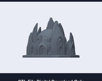 Future Wars Tabletop Soul Sanctuary STL - Intact and Damaged Terrain Pair