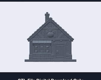 Fantasy Tabletop Apothecary Shop STL - Medieval Building Terrain