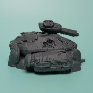 Destroyed Hover Tank Terrain - Unpainted PLA Sci-Fi Wreck image 2