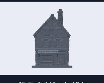 Fantasy Tabletop Merchant Townhouse STL - Medieval Building Terrain