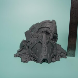 Fallen Sci-Fi Ruin Terrain - Unpainted PLA Tabletop Wreckage image 11