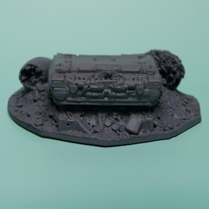 Crashed Craft Terrain - Low Hull Unpainted PLA Sci-Fi Wreck image 1