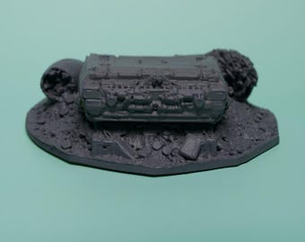 Crashed Craft Terrain - Low Hull Unpainted PLA Sci-Fi Wreck
