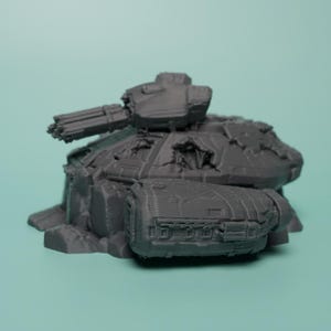 Destroyed Hover Tank Terrain - Unpainted PLA Sci-Fi Wreck image 1
