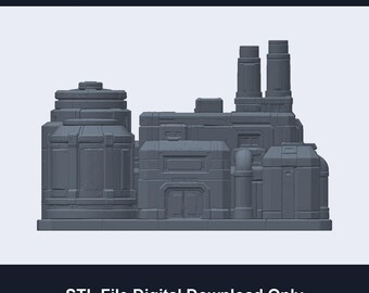 Alien Wars Tabletop Fusion Power House STL - Sci-Fi Building Terrain