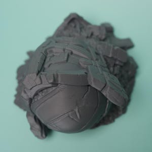 Fallen Sci-Fi Ruin Terrain - Unpainted PLA Tabletop Wreckage image 8