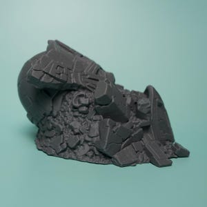 Fallen Sci-Fi Ruin Terrain - Unpainted PLA Tabletop Wreckage image 6