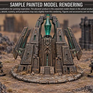 Sci-Fi Monument Terrain - Unpainted PLA Tabletop Centerpiece image 3