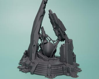 Ruined Orb Spire Terrain - Unpainted PLA Sci-Fi Ruins