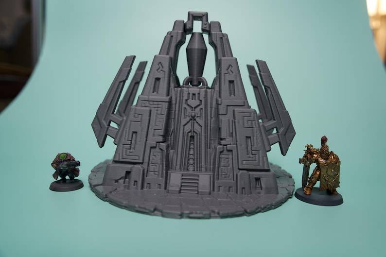 Sci-Fi Monument Terrain - Unpainted PLA Tabletop Centerpiece image 8