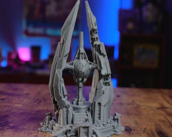 Alien Orb Spire Terrain - Unpainted PLA Sci-Fi Centerpiece