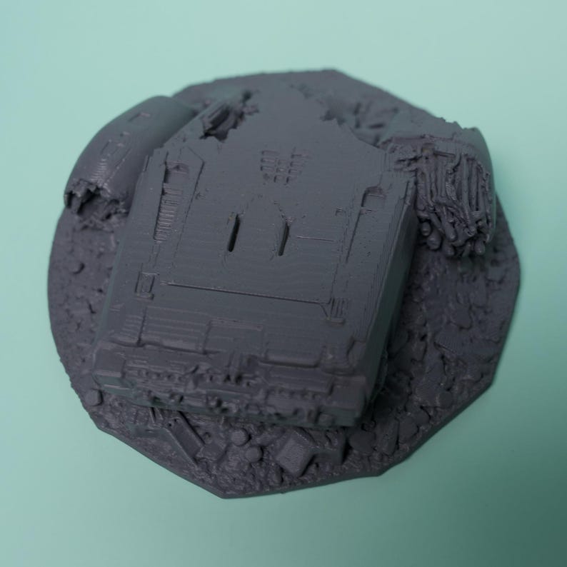 Crashed Craft Terrain - Low Hull Unpainted PLA Sci-Fi Wreck image 6