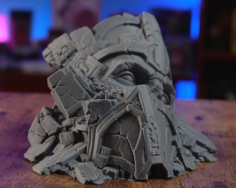 Fallen Sci-Fi Ruin Terrain - Unpainted PLA Tabletop Wreckage