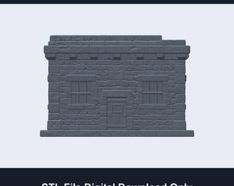 Fantasy Tabletop Town Jail STL - Medieval Building Terrain