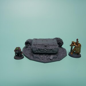 Crashed Craft Terrain - Low Hull Unpainted PLA Sci-Fi Wreck image 9
