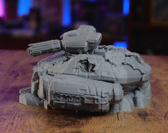Destroyed Hover Tank Terrain - Unpainted PLA Sci-Fi Wreck
