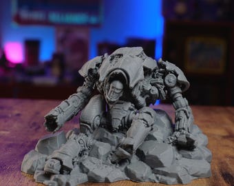 Collapsed Mech Terrain - Unpainted PLA Sci-Fi Robot Wreck