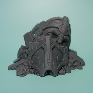 Fallen Sci-Fi Ruin Terrain - Unpainted PLA Tabletop Wreckage image 1