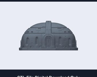 Future Wars Tabletop Rounded Colony Habitat STL - Intact and Damaged Terrain Pair