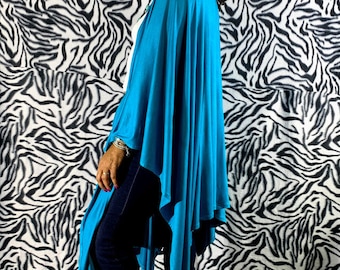 Solid Jersey Poncho Travel Wrap Shawl Cape  One Size