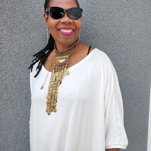 Shops Plus Size Three Quarter Sleeve Knit Top, High Low Over Sized Jersey Tunic, XL-5X
