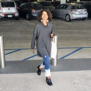 CLEARANCE - Gray Turtleneck Sweater, Loose Fitting Turtleneck Sweater, Long Sleeve Knit Pullover Sweater ~ One Size