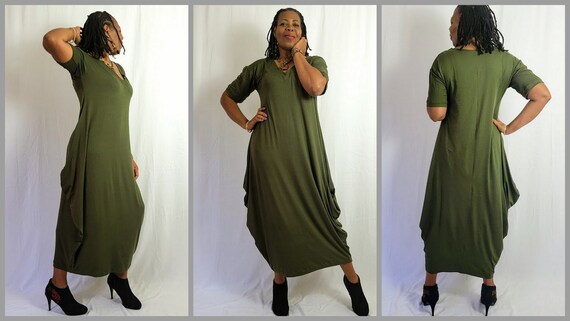 V neck cocoon hot sale dress