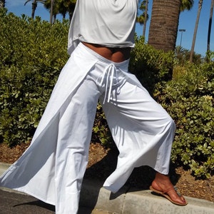 Wide Leg Cotton Wrap Pants / Beach / Resort / Lounge Pants, Casual Summer Pants -Size 2 To 22