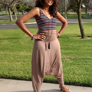 Harem Pants, Fold Over Slouchy Harem Pants, Rayon Jersey Harem Pants, Yoga Pants, Pull On Lounge Pants ~ All Sizes / Colors