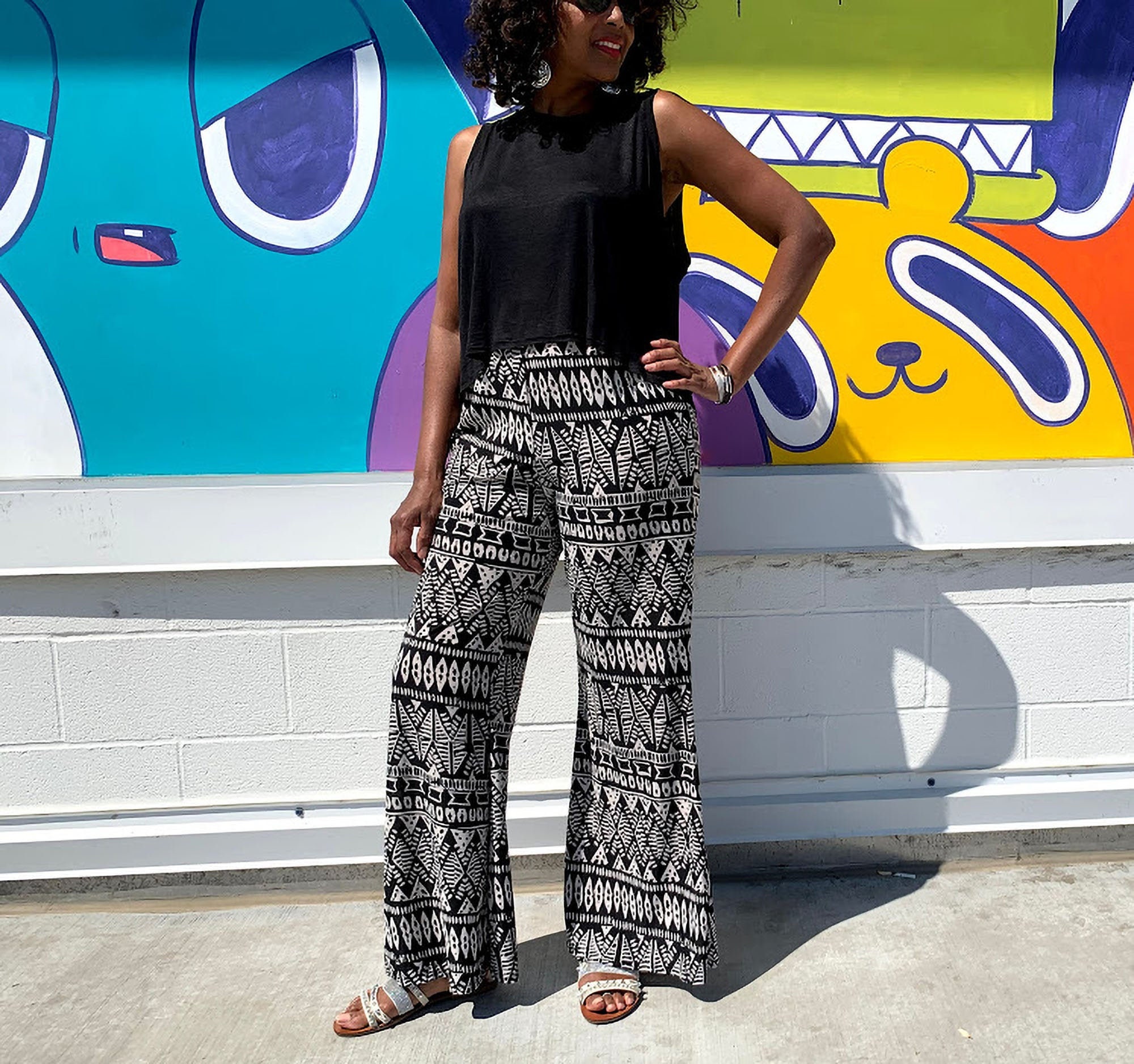 CLEARANCE Printed Jersey Bell Bottom 