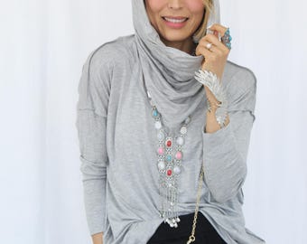 Boho Slouchy Turtleneck Pullover • Oversized Cowl Neck Knit Top  S–4X