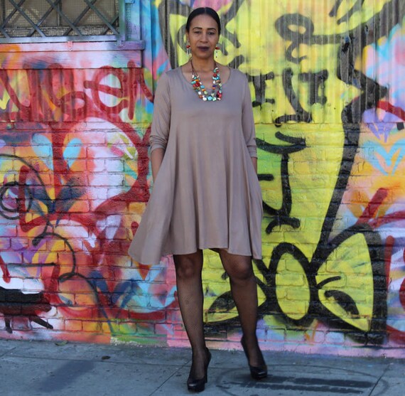 jersey swing dress with pockets