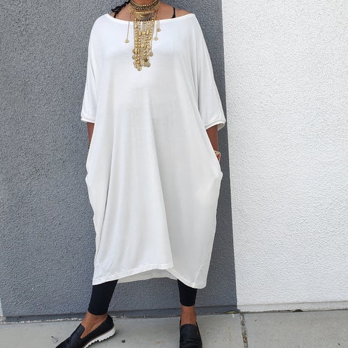 Shops Plus Size Three Quarter Sleeve Knit Top, High Low Over Sized Jersey Tunic, XL-5X
