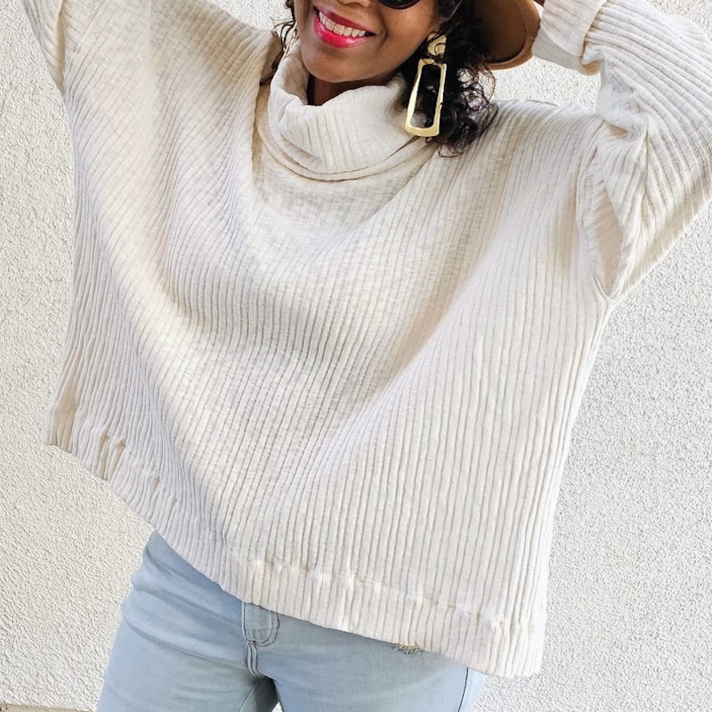 Ribbed Beige Sweater - Etsy