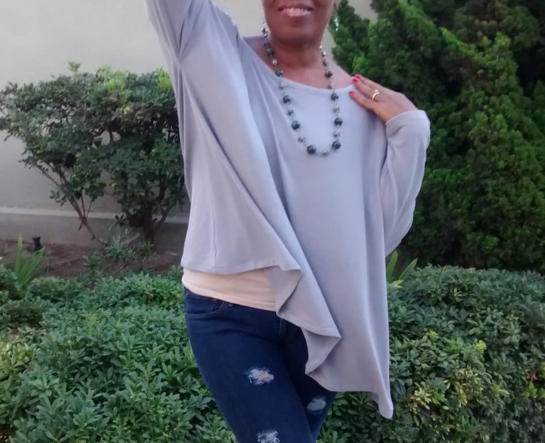 Long Sleeve Swing Sweater ~ Slouchy Pull Over Lightweight Sweater ~ Long Sleeve Over Size Swing Sweater ~ All Sizes Colors