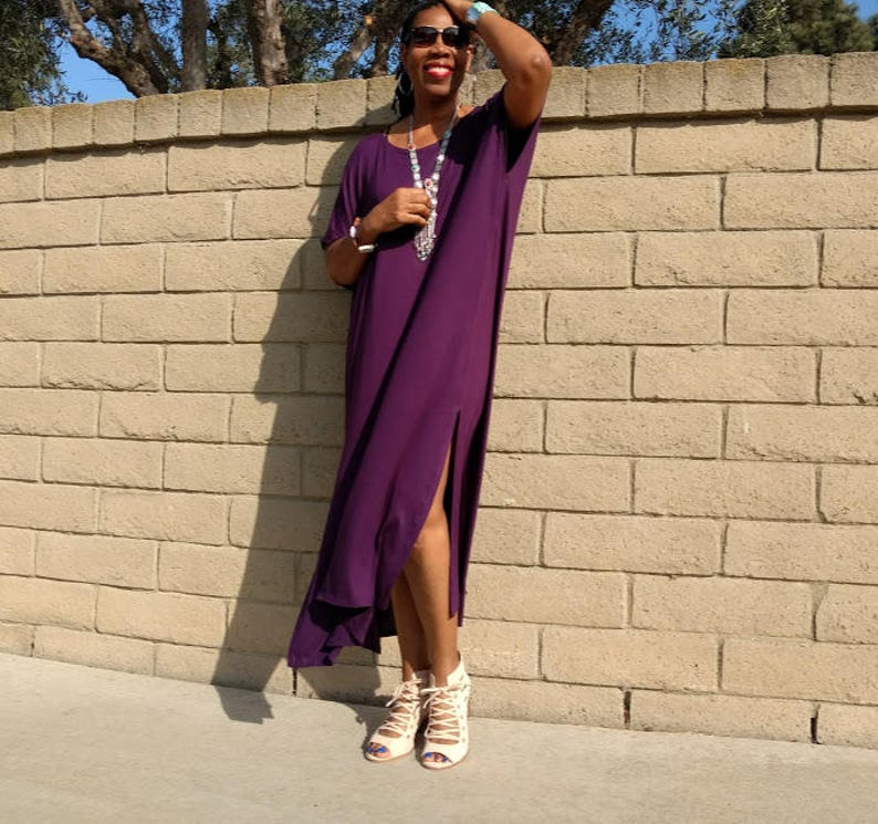 short sleeve jersey maxi dress