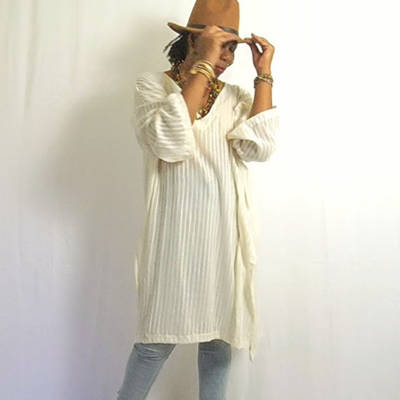 Pocket Tunic // Breathable Thick and Soft Woven Cotton // Cozy