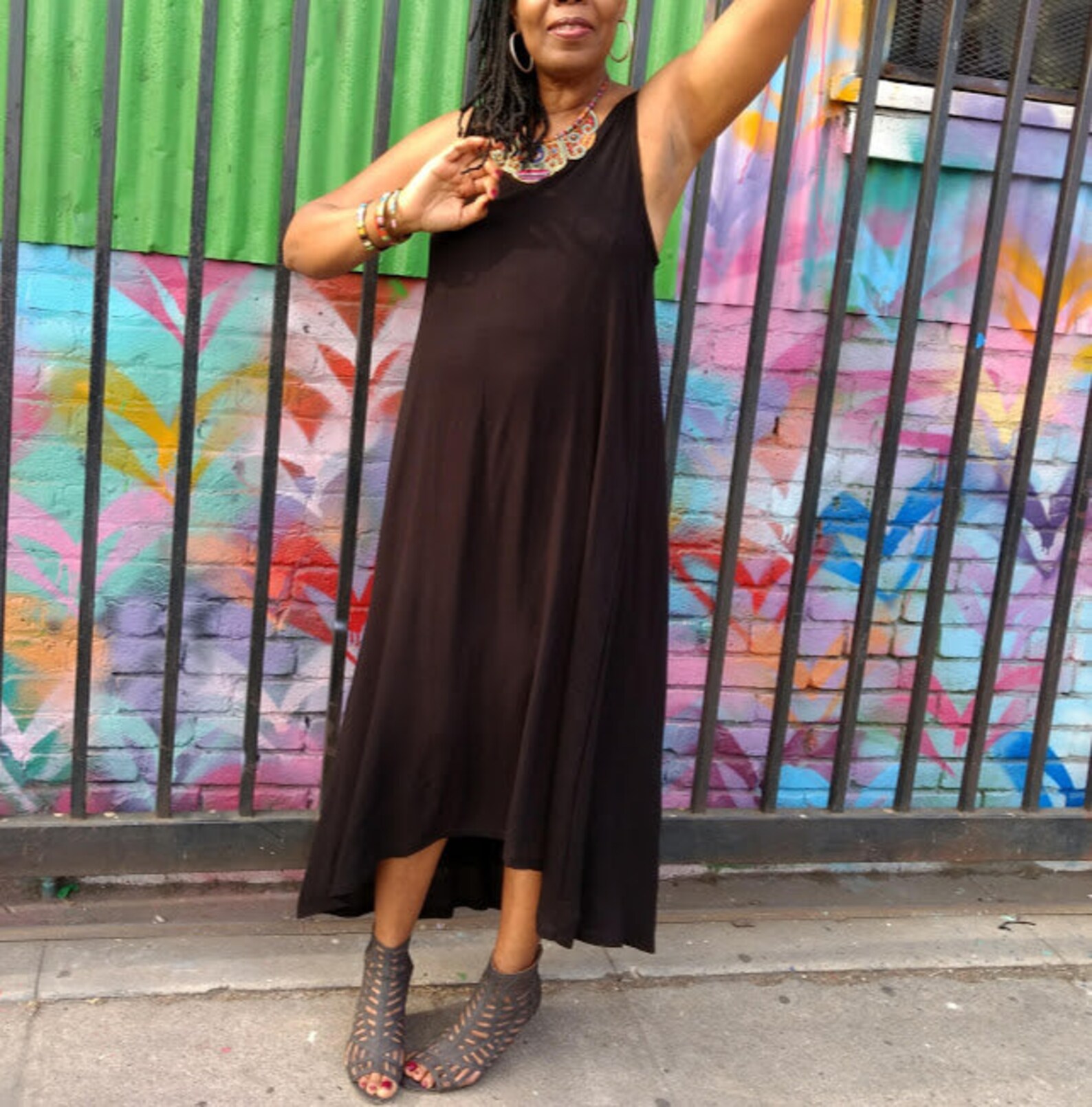 JERSEY TANK DRESS WITH CONTRAST SKIRT THE IMPERIAL GATE