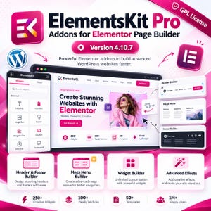 ElementsKit Pro 4.10.7 Elementor Addon | Header Footer Builder | Mega Menu | Widgets & Advanced Effects